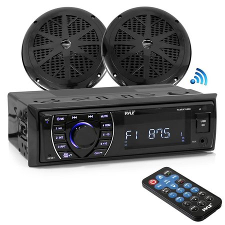 PYLE Marine Bt Receiver Stereo & Speaker Kit, PLMRKT46BK PLMRKT46BK